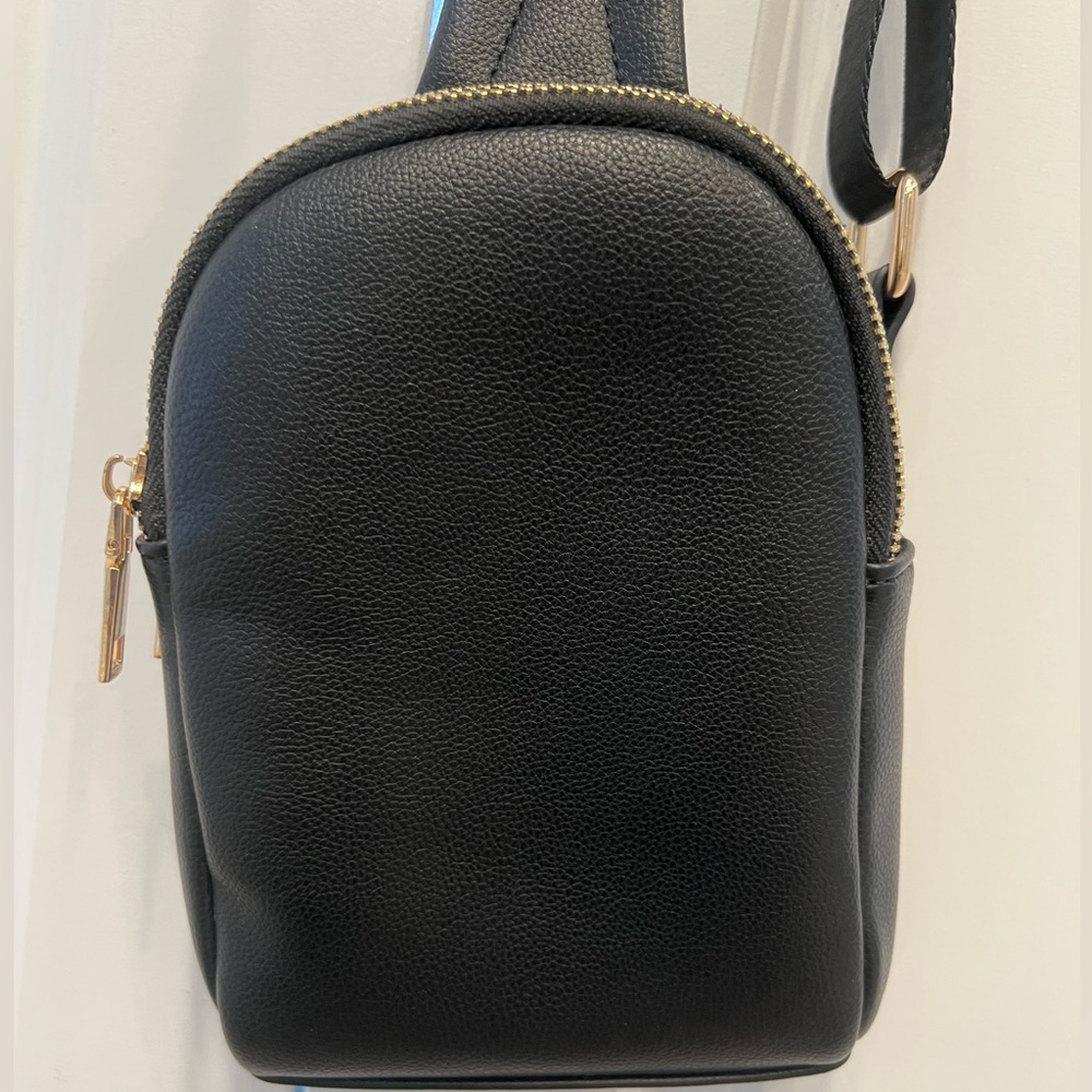 NWOT Quince Italian Leather Sling Pack Black New - Picture 7 of 15